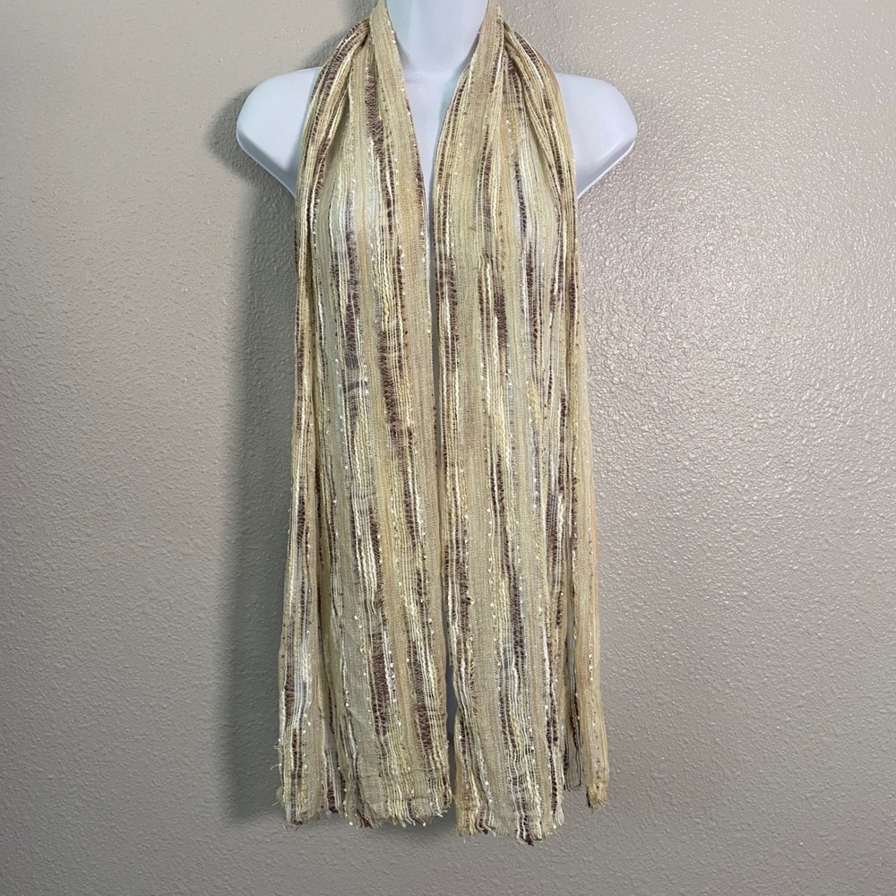 Y2K Cream Scarf Casual Festival Versatile Beachy Bohemian Earthy Arty Hippie
